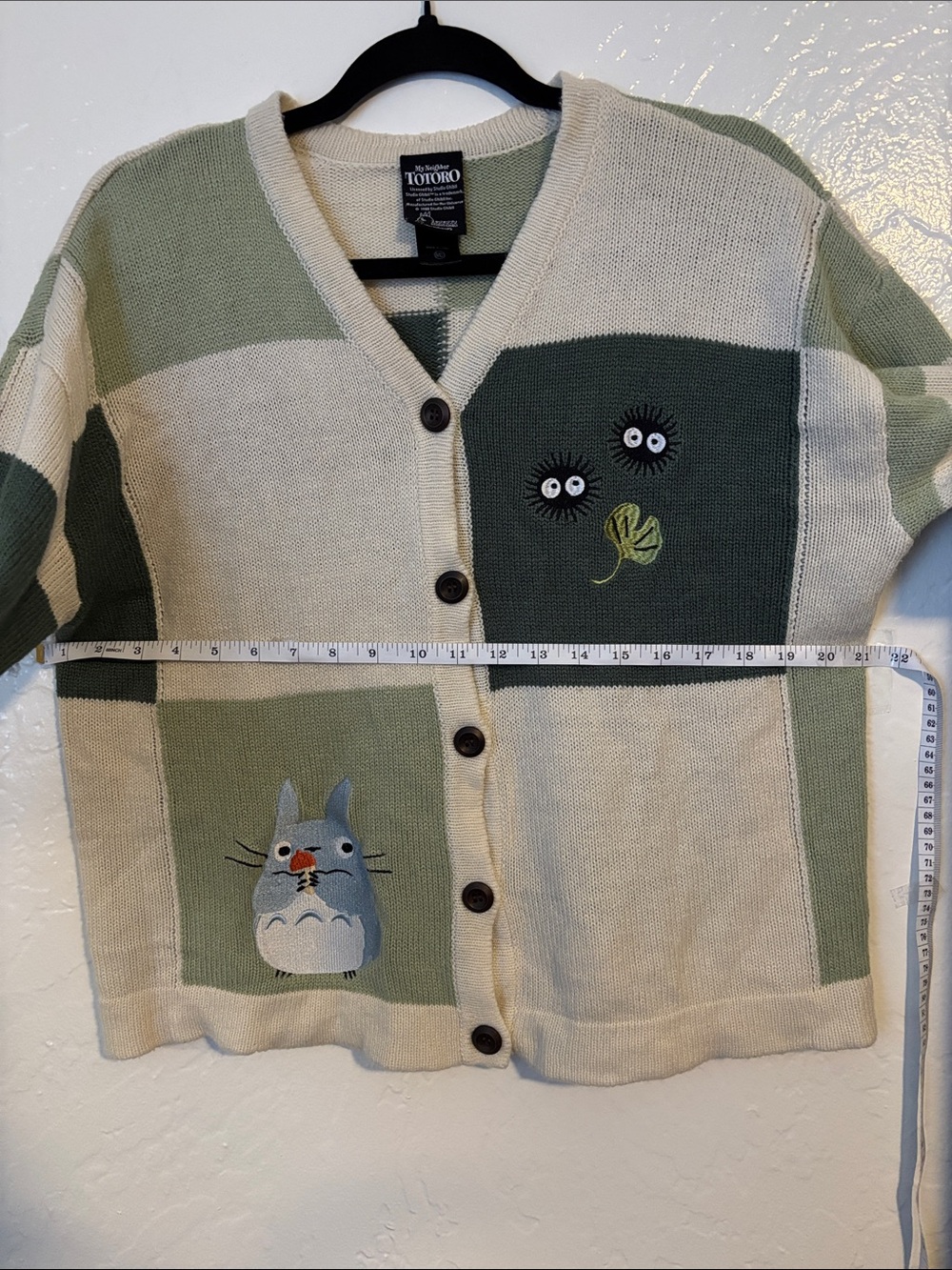 Her Universe Green and Cream Totoro Stripe Cardigan - Picture 6 of 7